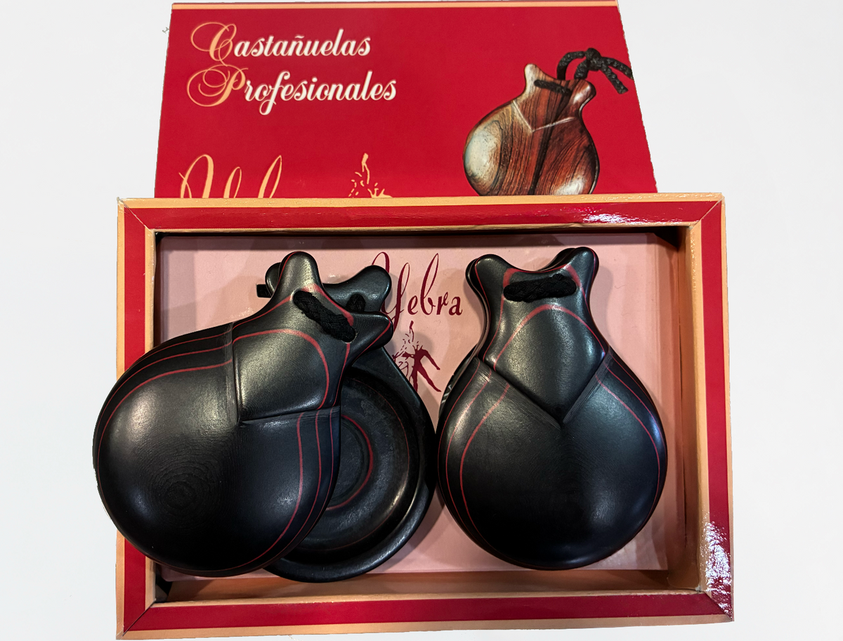 Castañuelas Profesionales Doble Caja Veta Roja