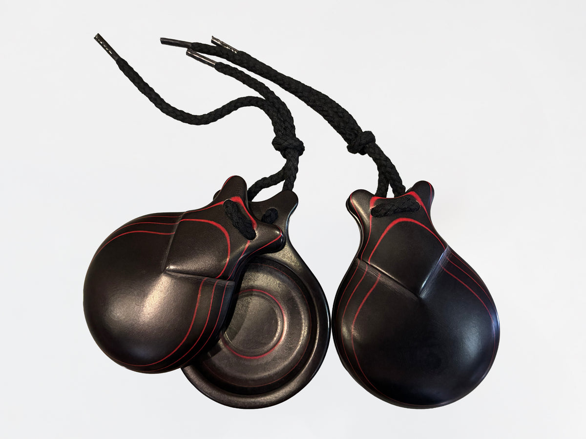 Castañuelas Profesionales Doble Caja Veta Roja