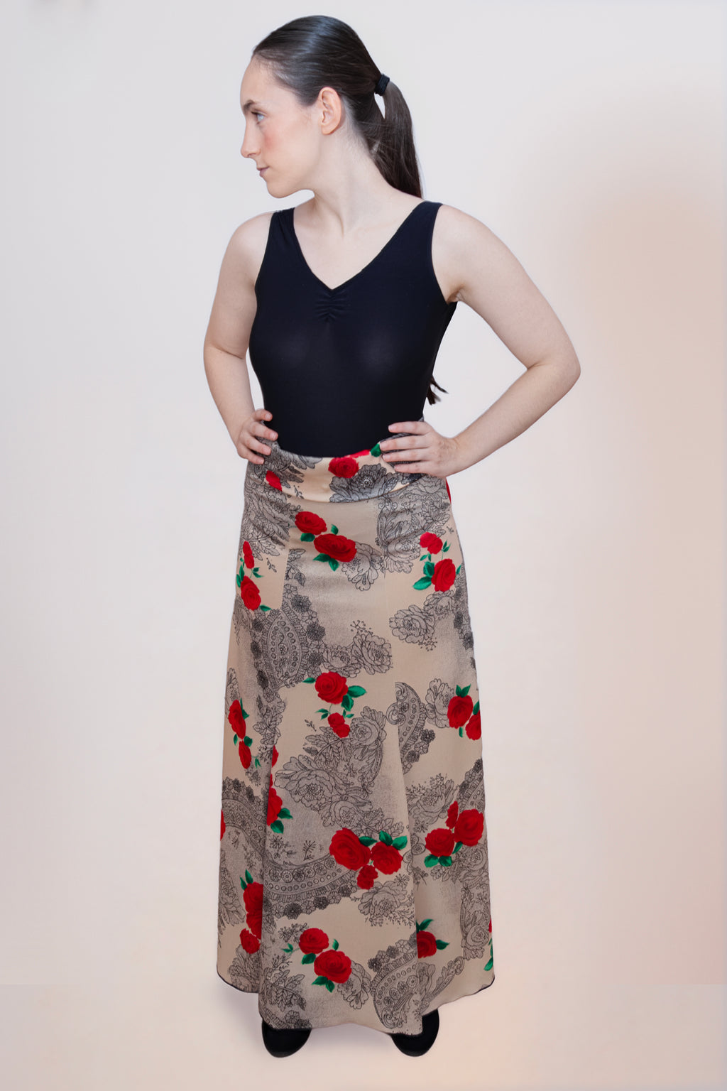 Falda de flamenco con estampado