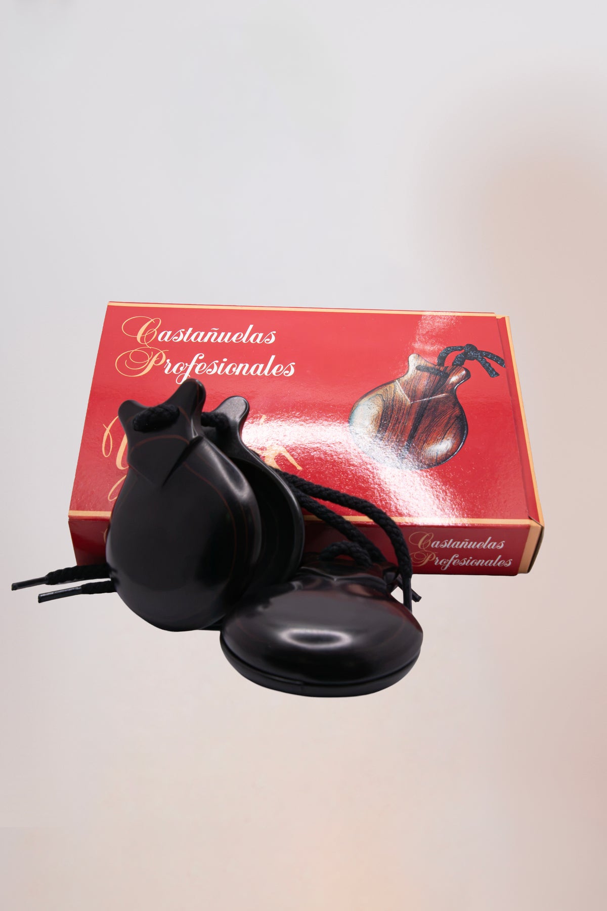 Castañuelas profesionales de fibra con veta roja